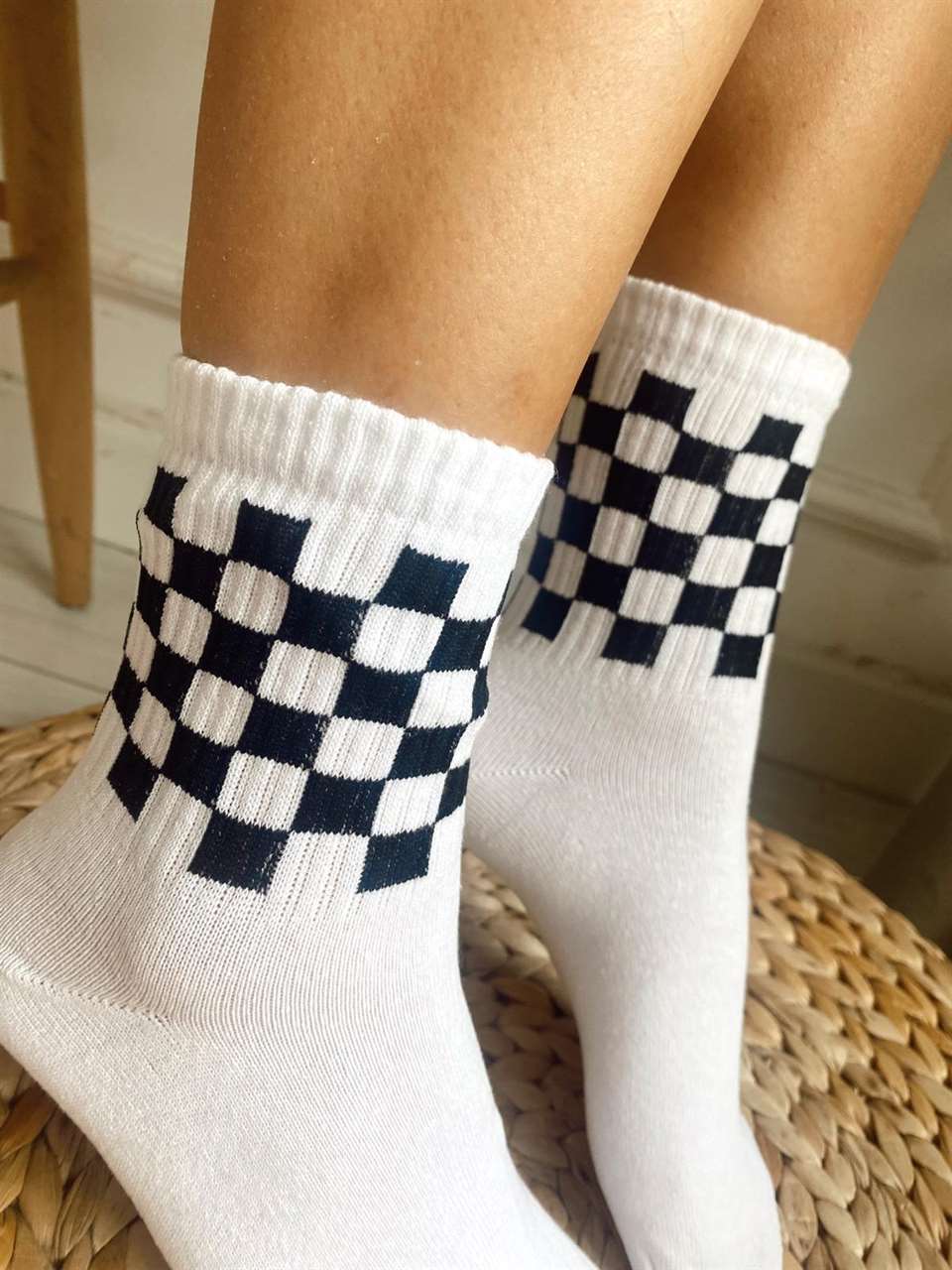 Spor ÇorapDama Desen Soket Çorap 